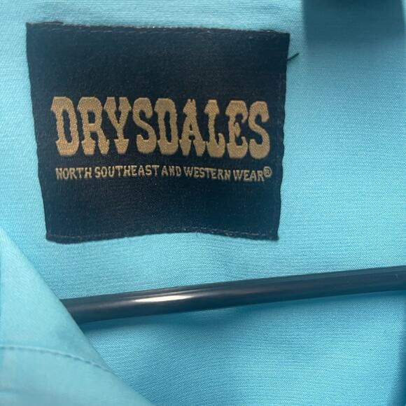 VTG Drysdales Pearl Snap Long Sleeve Shirt Men's Cowboy Ranch XL Turquoise Heavy - Picture 3 of 10